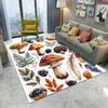 Cartoon Mushroom & Maple Leaves Area Rug – Nature Inspired Non Slip Floor Mat for Living Room Bedroom Sofa Entryway Decor