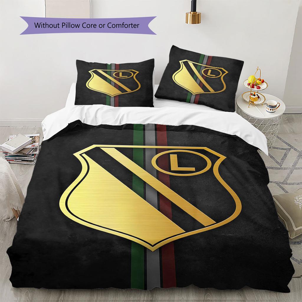 Legia Warszawa Pattern Bedding,Quilt Set Quilt Cover Pillowcase Home Birthday Gift(1 * duvet cover + 2 * pillowcase, without core)