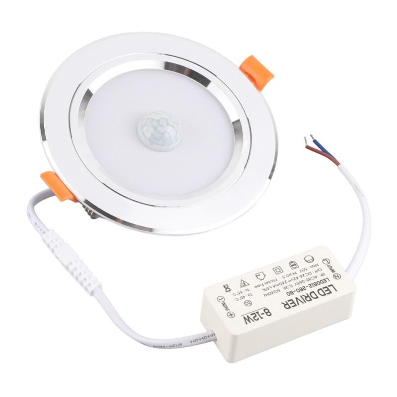 9w Round 18LED Infrared Sensor Downlight Human Body Induction Ceiling Light (Warm White Light)