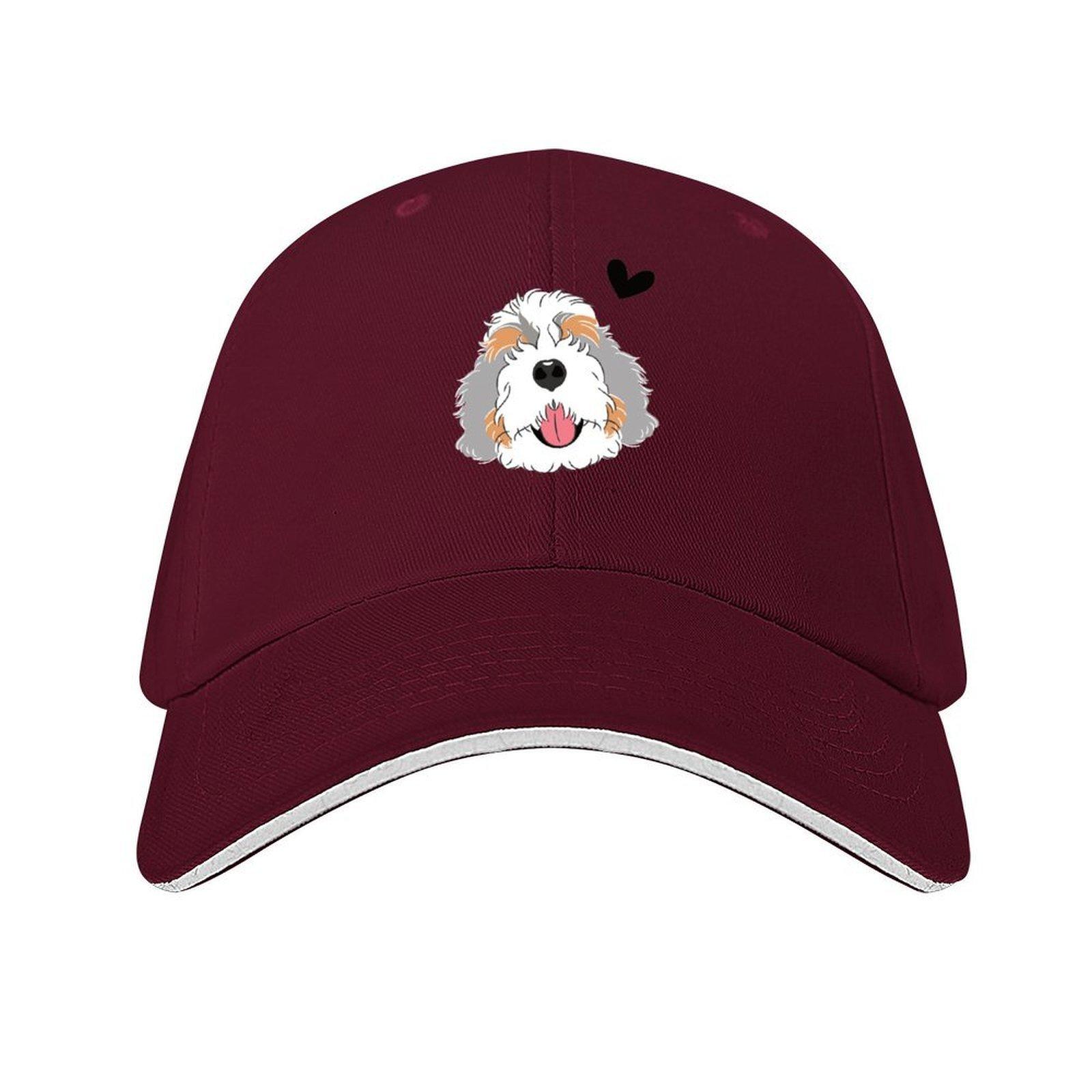 LOVE Blue Merle Bernedoodle Baseball Cap Beach Outing funny hat Bobble Hat Funny hats Man Womens