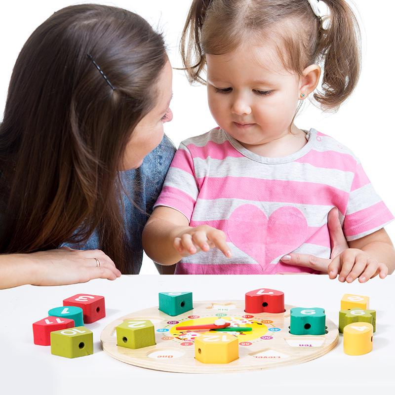 Digital Bead Clock Toy: Educational Shape Recognition and Stringing Set for Kids
