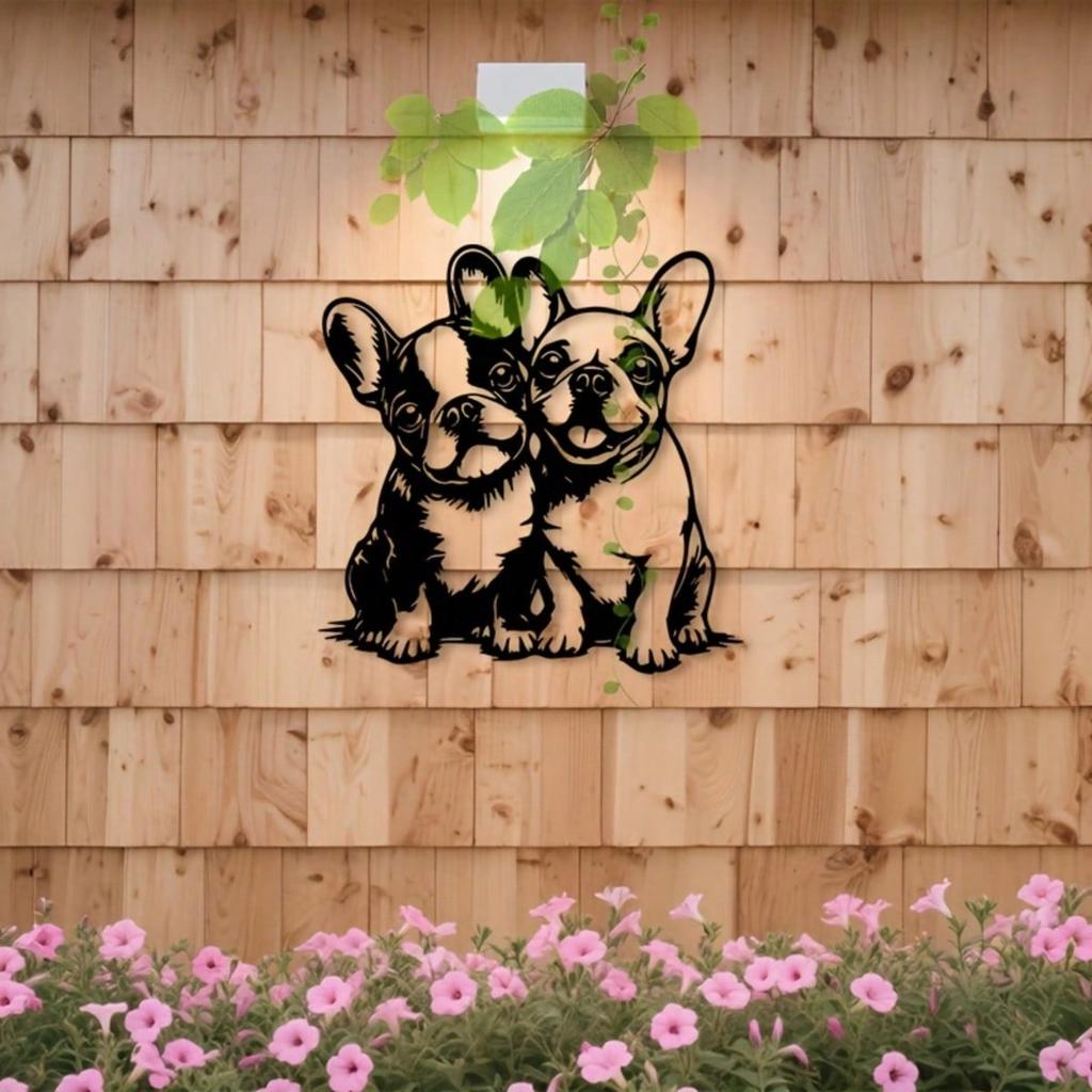 Vintage Bulldog Metall Wandkunst Rostbeständige Eisen Skulptur Wandbild Wohnzimmer Dekoration Ideales Geschenk für Hundeliebhaber St. Patrick's Day Geschenk