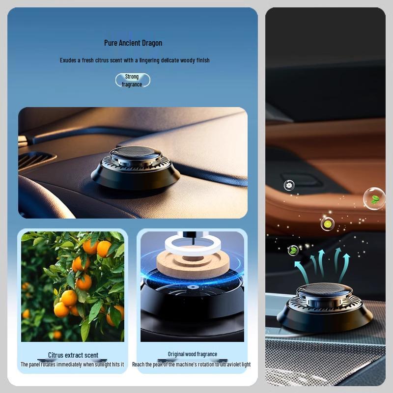 Solar Rotating Car Air Freshener: Long-Lasting, Light Fragrance, Premium Car Ornament