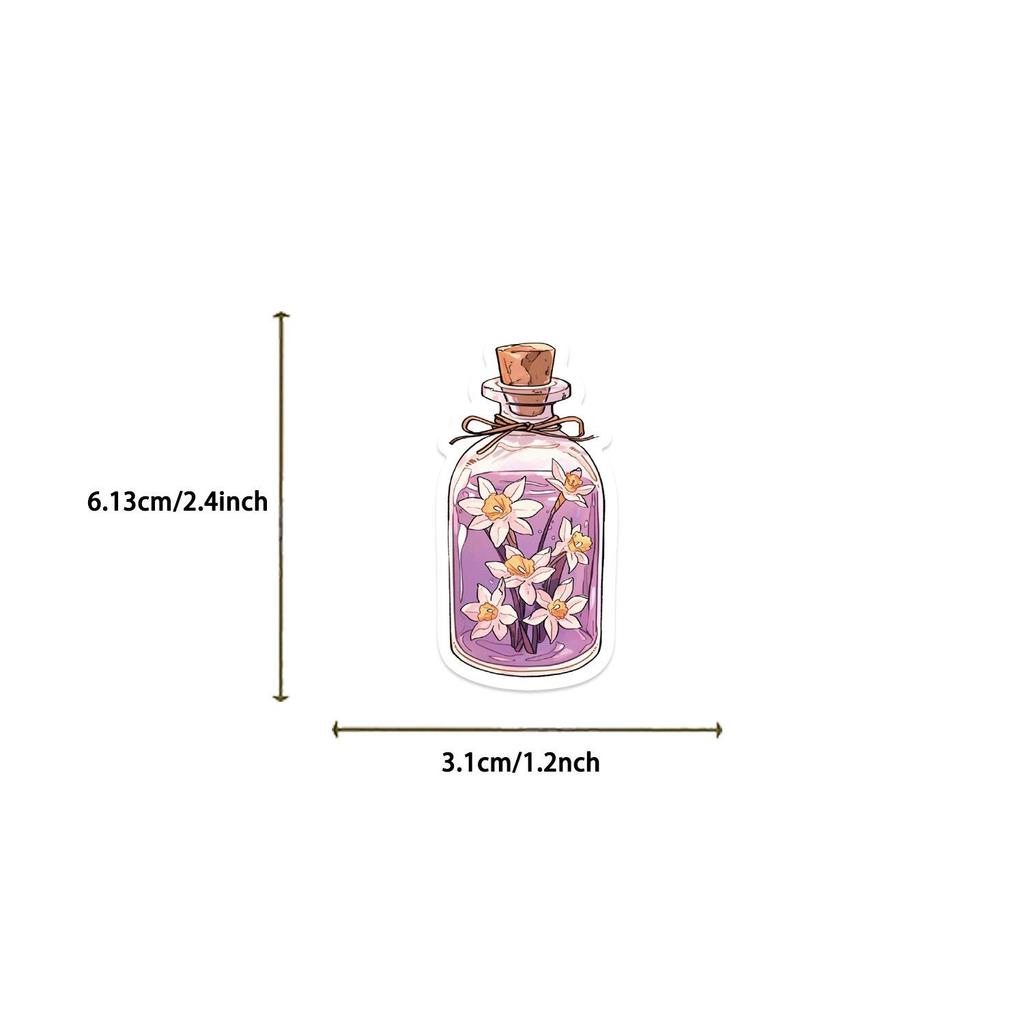 50 Retro Floral Waterproof Decorative Stickers - Miniature World Theme