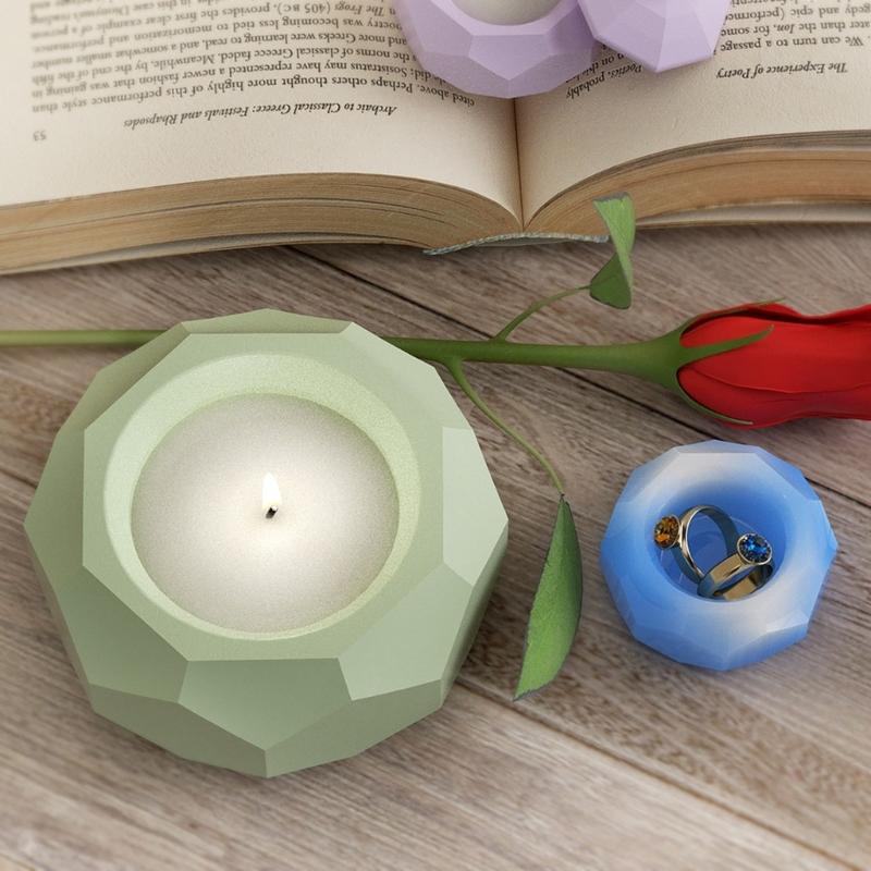 DIY Silikon Kerzenhalter Form Handgemachte Sechseckige Abschnitt Leuchter Form für Tee Wachs Tasse für Segen Zeremonie