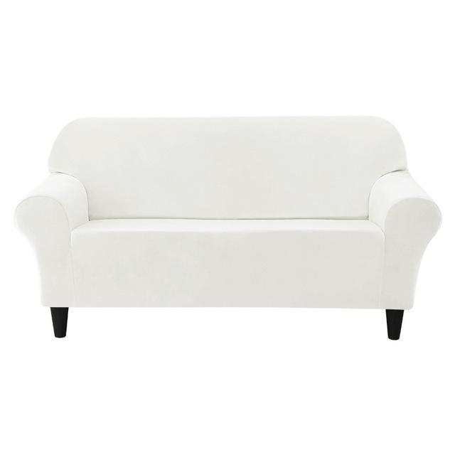 

Чехлы на диван в европейском стиле для гостиной, эластичные плюшевые чехлы для кресел и диванов из спандекса, домашний декор, одноцветная защита для мебели 1 seater (85-135cm) молочный белый