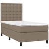 3142061 vidaXL Divan Bed with Mattress Taupe 90x190 Cm Fabric