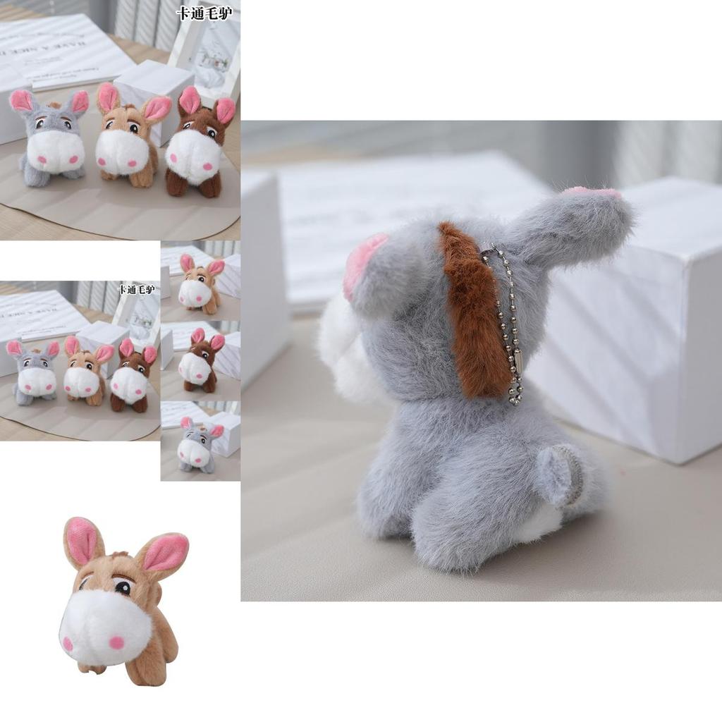 Charming Cartoon Plush Donkey Doll Keychain Custom Company Gift Fluffy Material 12cm