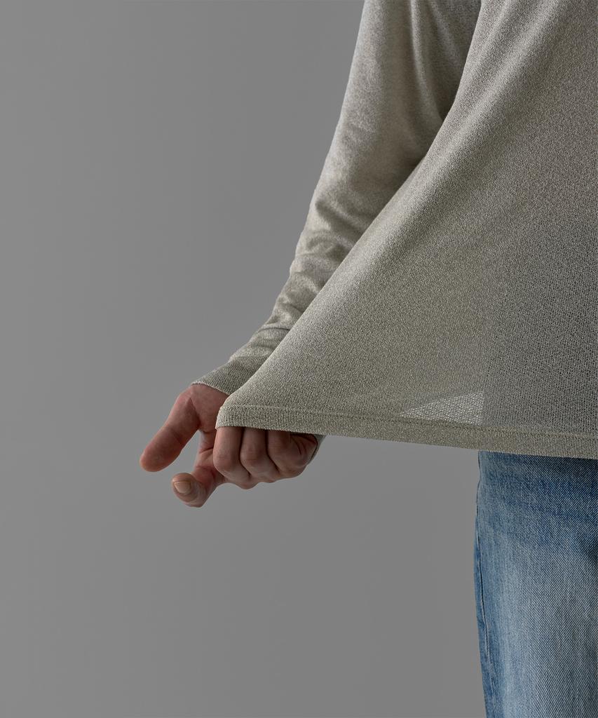 Baulopeulodeogteu Wool Fluid Knit Tee [Light Gray]