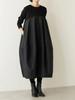 New Autumn Winter Korean Lolita Style Knit Patchwork Long Sleeve Dress