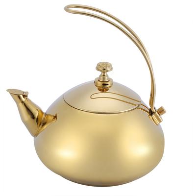 Klassische 1,5L Edelstahl-Teekanne Induktionsherd Wasserkessel Schnelle Wassererhitzung Kochtopf (Gold)