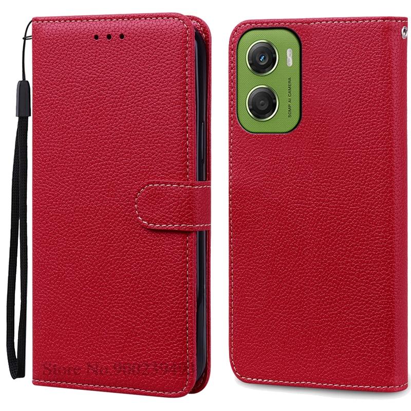 

Для Motorola G06 Чехол Флип Кожаный Чехол-Кошелек Для Motorola Moto G06 Чехол Книжка Чехол Capa MotoG06 Чехол для Мобильного Телефона Fundas For Moto G06 темно-красного