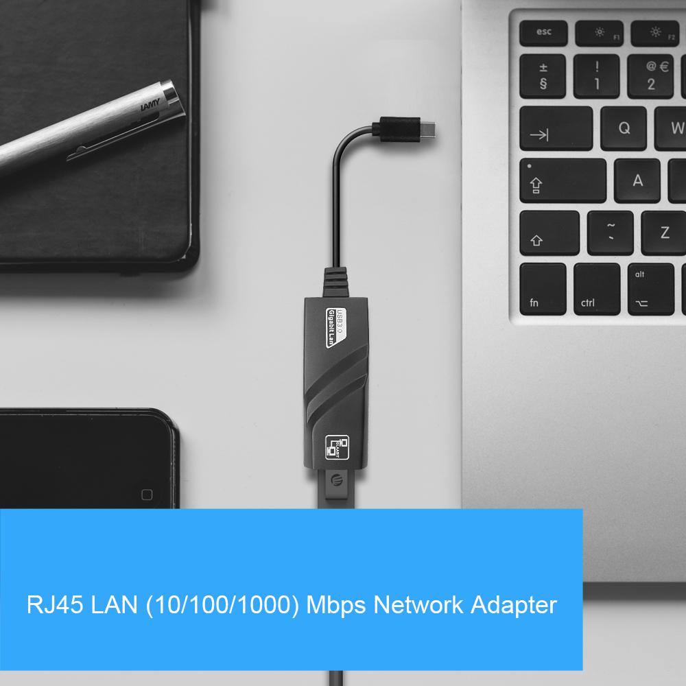 2025 Kabelgebundener USB 3.0 zu Gigabit Ethernet RJ45 LAN-Netzwerkadapter Ethernet-Netzwerkkarte für PC