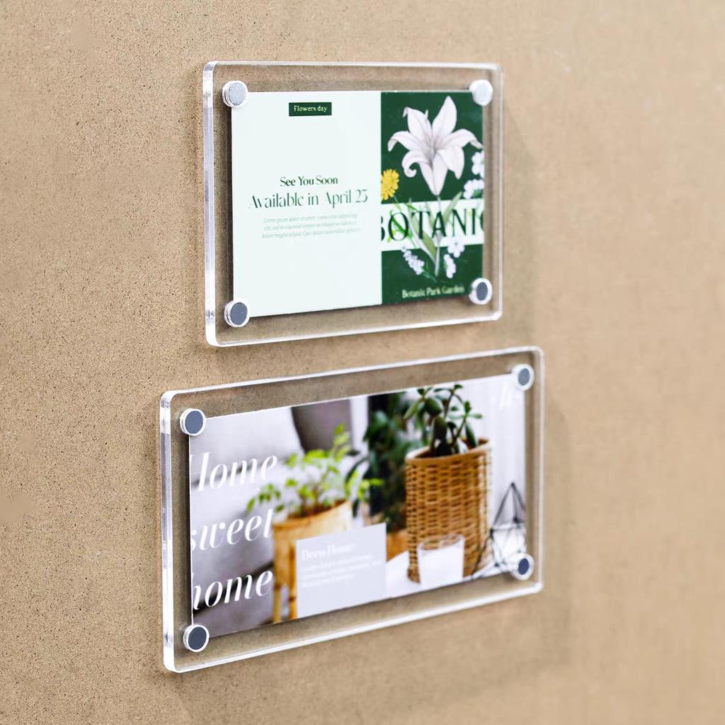 2pcs Creative and Funny Acrylic Small Photo Frame Refrigerator Magnets Cute Rsoftigerator Magnets Whiteboard Sticker