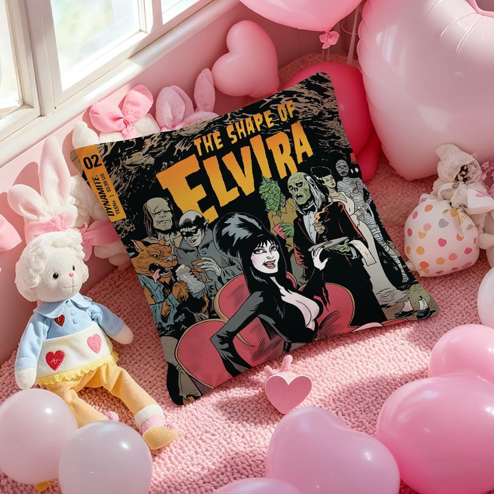 E-ElviraS Mistress of the Dark Cushion Cover Pattern Printed Pillowcase for Living Room Sofa Cushion Cover & Bedroom Decor