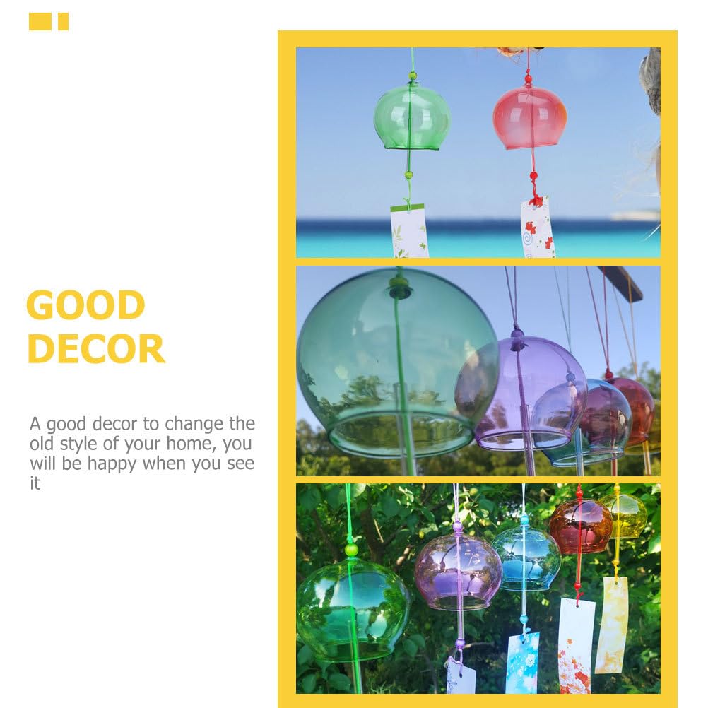 Didiseaon Set of 4 Glass Wind Hanging Balcony Wind Window Home Stylish Japanese Great Gift Idea Japanese-Style Chimes, Chimes, Decorations, Decor,
