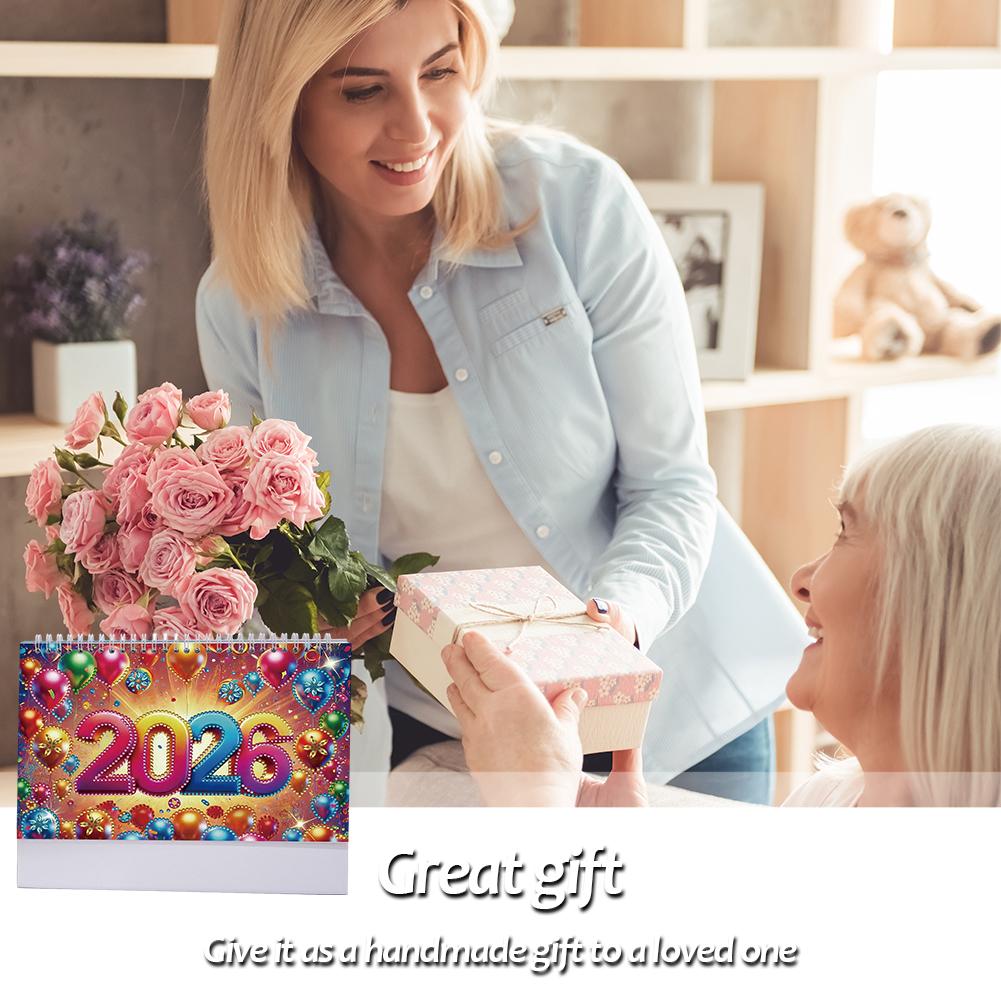5D/DIY Calendar Diamond Art Paper Desk Calendar Multi-Purpose Crystal Painting Desk Calendars Kit for Wedding Birthday Holiday