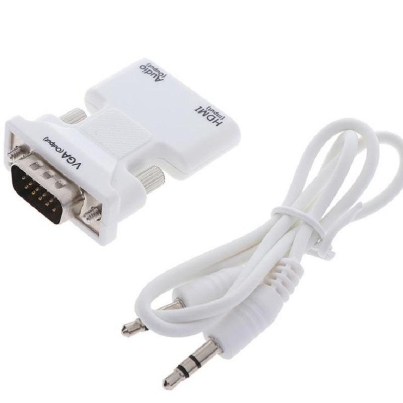HDMI To VGA Adapter with Audio - Plug & Play HDTV Converter for Computers & TVs