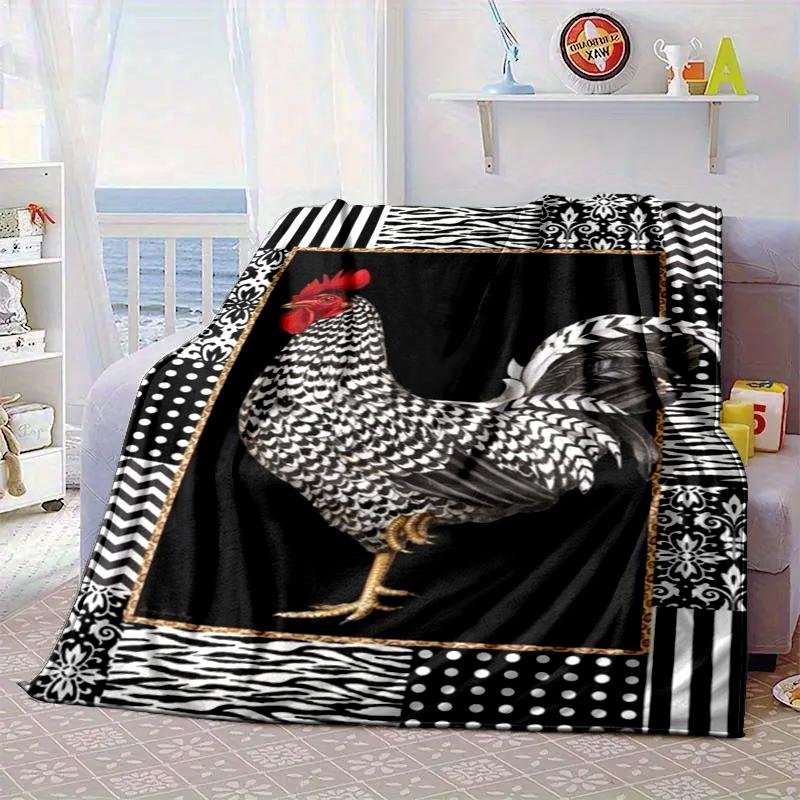 Hahn Im Vintage-Garten Decke Flanelldecke Überwurfdecke Sofabezug Decke Weiche Premium-Decke Picknickdecke Fernsehendecke Geschenke