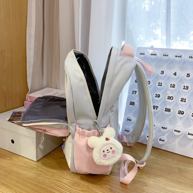 Женская школьная сумка с цветными блоками — фото 11