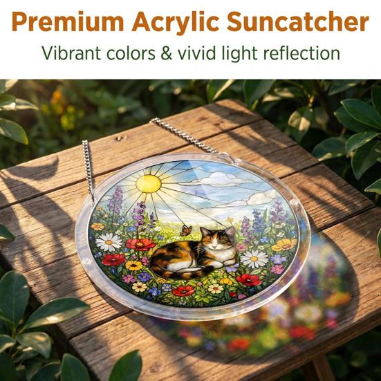 Yousheng Acrylic Puzzle Suncatcher DIY Jigsaw Puzzle Suncatcher Kit with UV Printed Design Colorful Window Hanging Ornament for Home Garden Decor