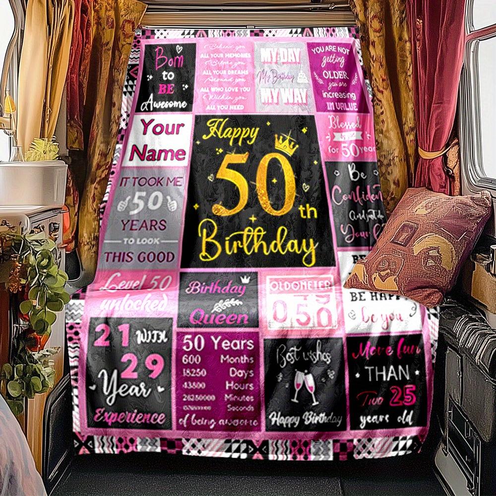 Birthday Queen Blanket Personalized Name Soft Comfortable Stylish Blanket Car Blanket Perfect For Travel Camping Outdoor Home Suitable For All Seasons