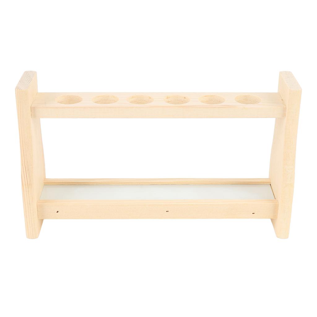 Suport din lemn pentru eprubete 6 orificii Suport pentru eprubete din sticlă pentru plante, experimente științifice, decorațiune Ha