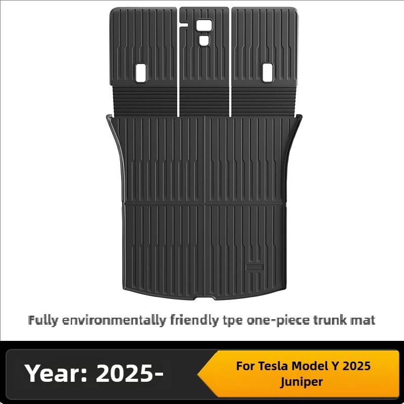 For Tesla New Model Y Juniper 2025 Launch TPE Floor Mat Waterproof Luggage Anti-Slip Foot Pads Front Rear Trunk Cargo Sill Liner for Model Y Juniper