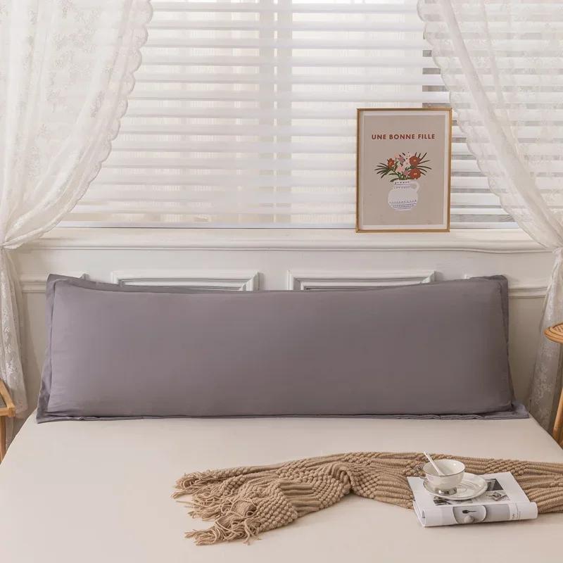 

Новая удобная длинная наволочка из мягкого хлопка, двойные длинные наволочки с принтами и однотонными цветами для украшения дома 120/150/180 см, 1 шт. 48x120cm