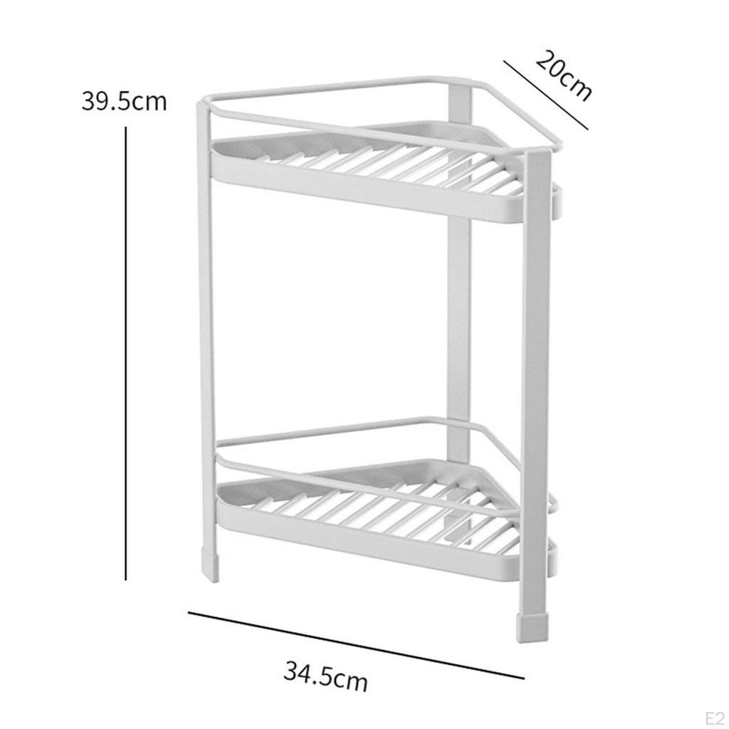 Bathroom Shelf Organizer Holder Durable Freestanding Double Tier for Corner Seam
