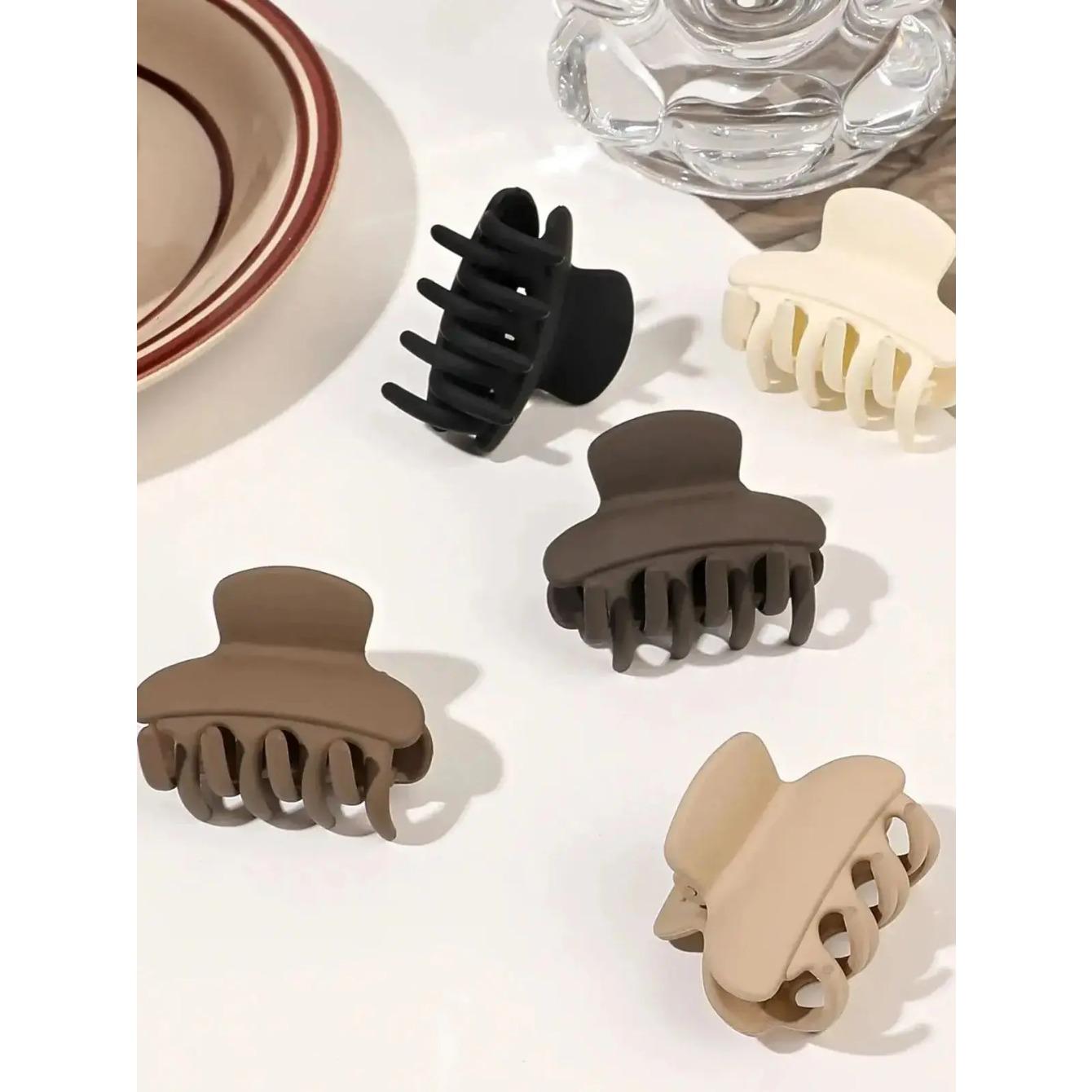 

5 шт. Зажимы для волос среднего размера натурального цвета, прочно фиксирующие, нескользящие зажимы-крабы для женщин, девушек, для тонких, густых, вьющихся волос. Size fits all