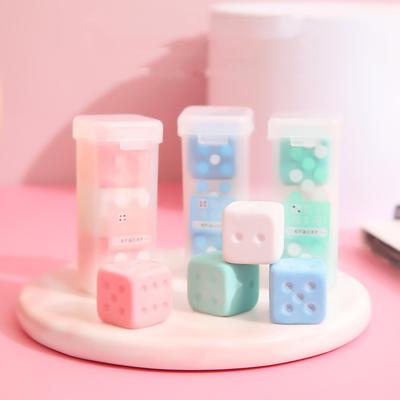 3pcs Mini Color Griddle Eraser Set Creative Dice for Pencil Cleaning Office School Student Award Gift