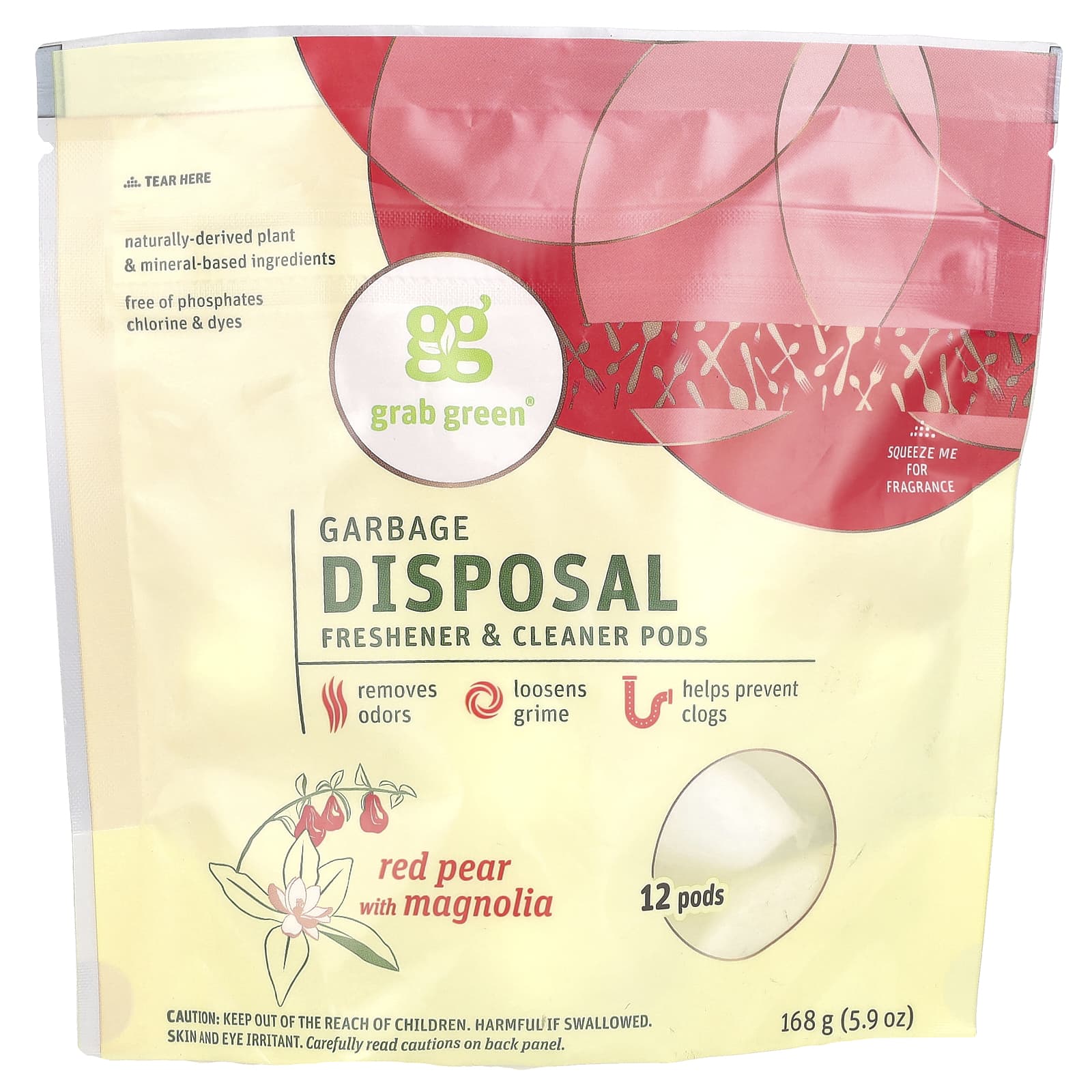 

Food Waste Disposal Freshener & Cleaner, Red Pear with Magnolia, 12 Pieces, 5.9 Ounce (168G)