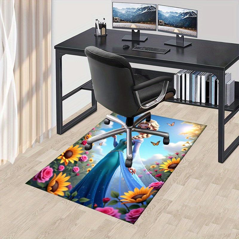 

3D Printed Elsa,Flowers,Butterflies Anti-Slip Rug - Machine Washable Office Rug for Living Room, Bedroom, Office - Multiple Sizes 60cm by 90cm