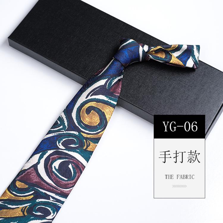 Pattern Printed Tie Men'S 9Cm Wide Personalized Retro Banquet Hosting Suit Large Flower Polyester Hand Tie