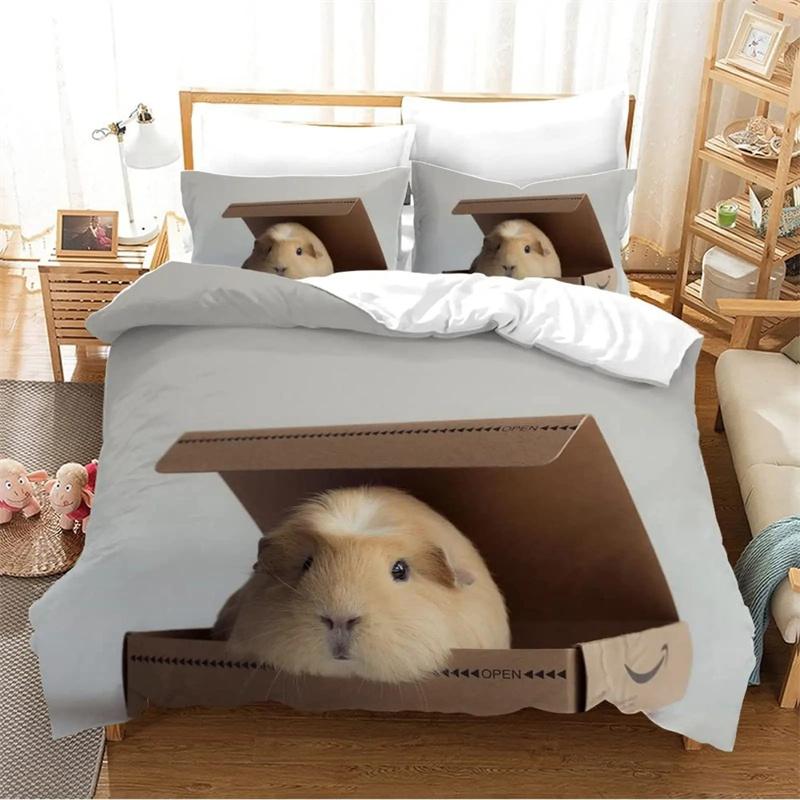 Hamster Duvet Cover Family Pet Guinea Pig for Women Children Boys Girls Lovely Mini Animals Quilt Cover for Bedroom Decorations