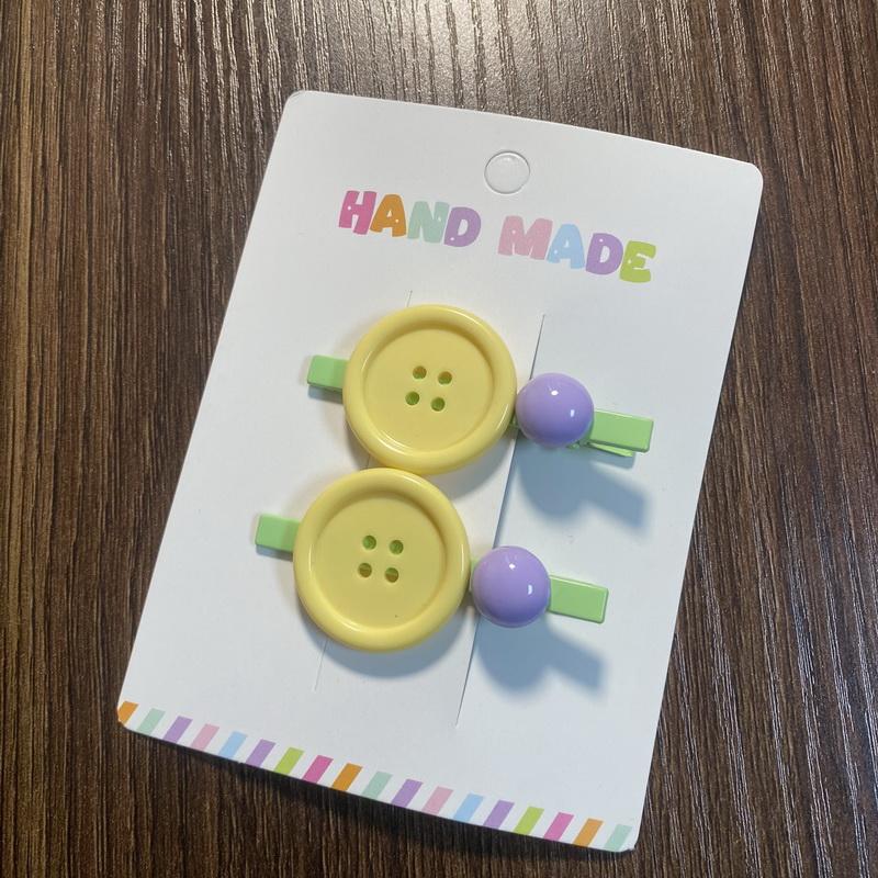 2pcs Cute Button hairclips For Baby Girls  Candy Color Ball Hair Clip Kids Kawaii Hairpins Children Barrettes Bobby Pins Gift