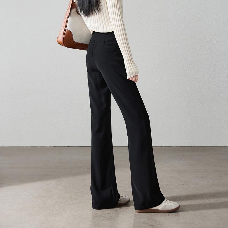 SOFSIL Women s Black High-Waist Flared Cropped Pants 28/L