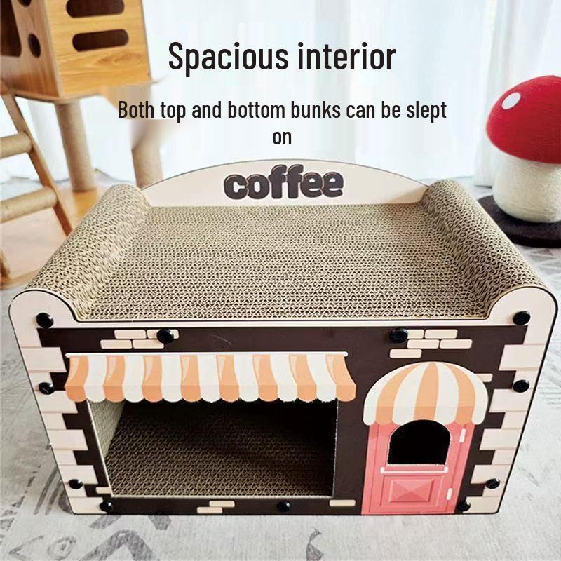 Vertical Coffee Shop Sofa Cat Scratcher & Nest – Durable, No Shed, All-Season Use