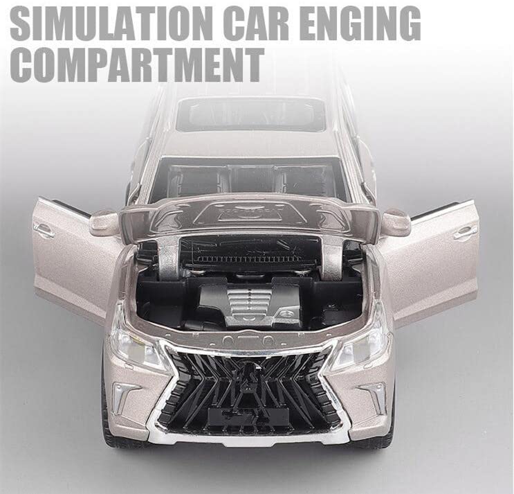 For Lexus Model Mini Car Diecast Alloy Sound Light Pull Back Car Model Toy Gift Model Car Gift Present (LX570 SUV) 1/32 &