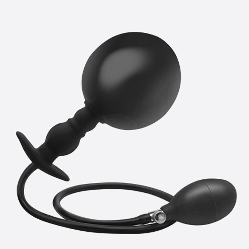 Inflatable Anal Plug with Steel Ball Anal Pull Ball Masturbator Adult Sex Toys Silicone Tail Plug Slave