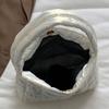 Soft Down Cotton Tote Bag Embroidered Puffy Bag Leisure Cotton-padded Handbag  Unisex