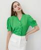 BIBYSEOB Frill Tuck Shirt Green [T22]