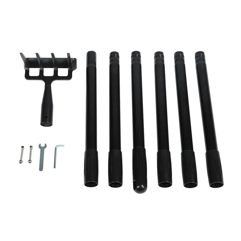 Weeding Rake Adjustable Length Stainless Steel Ergonomic Handle Hand Rake Garden Tool for