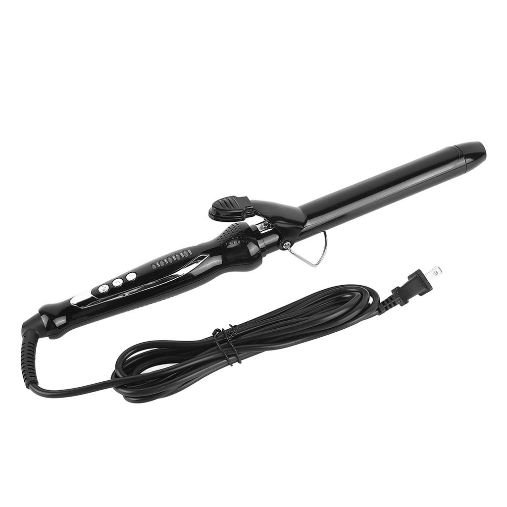 Curling Iron Adjustable Temperature Hair Curler Wand With Ceramic Coating For Egg Roll Water Ripples Black