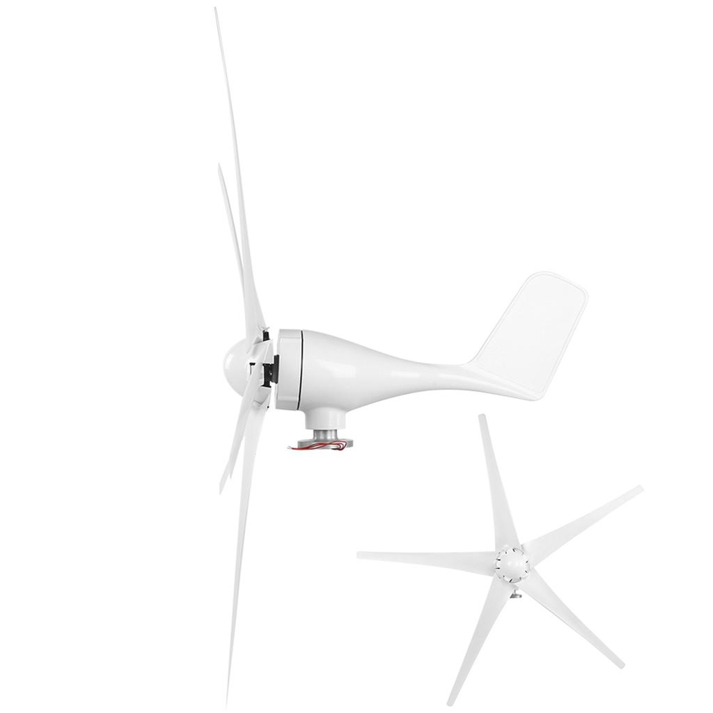 800W Small Wind Generator 5 Blades Power Parts Turbines Kit  for Marine Home ChargingWhite 12V