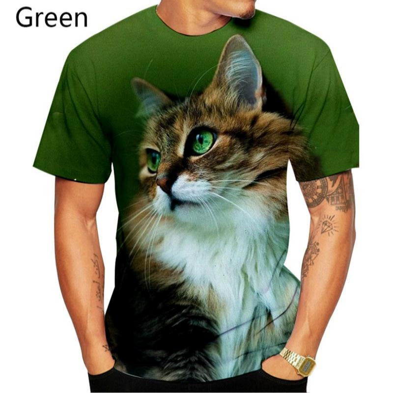 Men's China-Chic Animal Printing Fashion Round Neck Pullover Short Sleeve T-shirt Top