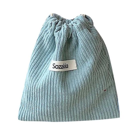 Cosmetic Bag Portable Corduroy Makeup Storage Bag Drawstring Design Jewelry Storage Pouch for Home Travel