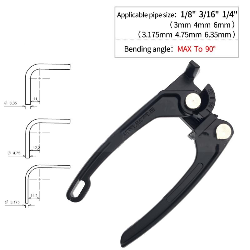 1Pcs Copper Tube Bender Tubing Bender 90°,Fuel Brake Pipe Bender Hand Tool 1/4“ 3/16” 1/8“ 3 in 1 Pipe Tubing Bender Pipe чёрный