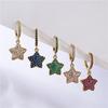 HECHENG,Shiny Zircon Crystal Dangle Hoop Earrings For Women Punk Geometric Star Pendant Hoop Earrings 2023 Zircon